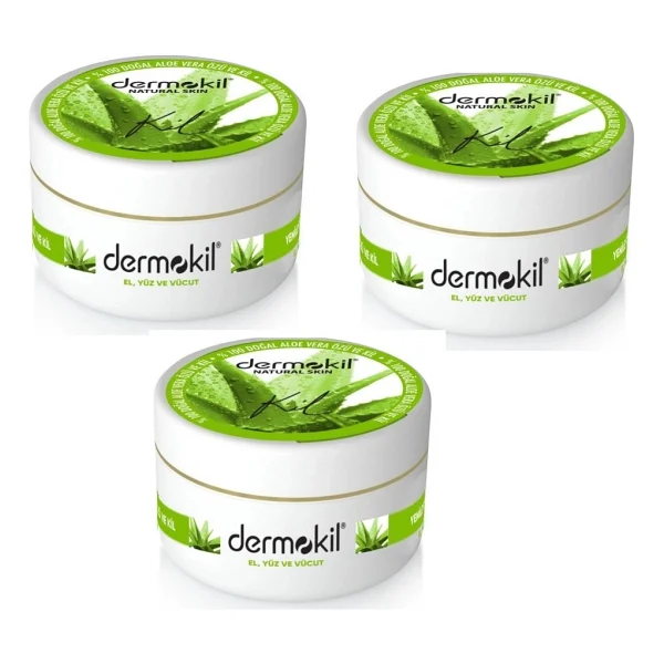 Dermokil Natural Aloe Vera El ve Yüz Bakım Kremi 220 ml 3 Adet - Görsel 2