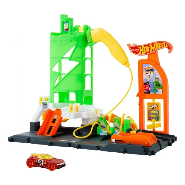 Hot Wheels Elektrikli Araç Şarj İstasyonu Oyun Seti HTN79 - Görsel 4