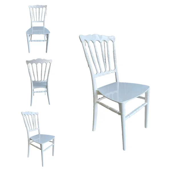 Vegas Plastik Sandalye Vegas Mutfak Balkon Teras Düğün Sandalyesi - Beyaz - 4 lü set - Görsel 4
