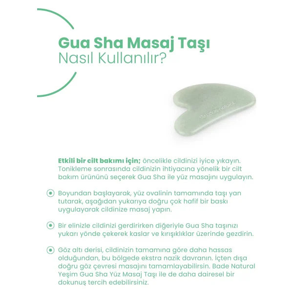 Bade Natural Yeşim Gua Sha %100 Doğal Ve Gerçek Yüz Masaj Taşı - Görsel 3