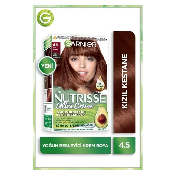 Garnier Nutrisse Ultra Creme 4.5 Kızıl Kestane Saç Boyası - Görsel 6