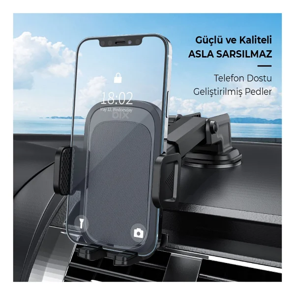 Bix BXCH4 Vantuzlu Araç Telefon Tutucu - Görsel 6