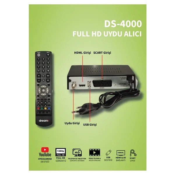 Dreamstar DS-4000 Full HD Uydu Alıcısı - Görsel 2