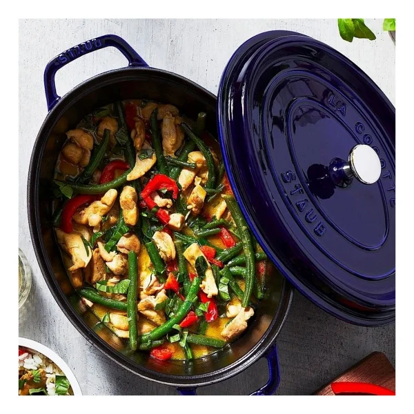Staub La Cocotte Oval Koyu Mavi 29 cm Döküm Tencere - Görsel 5