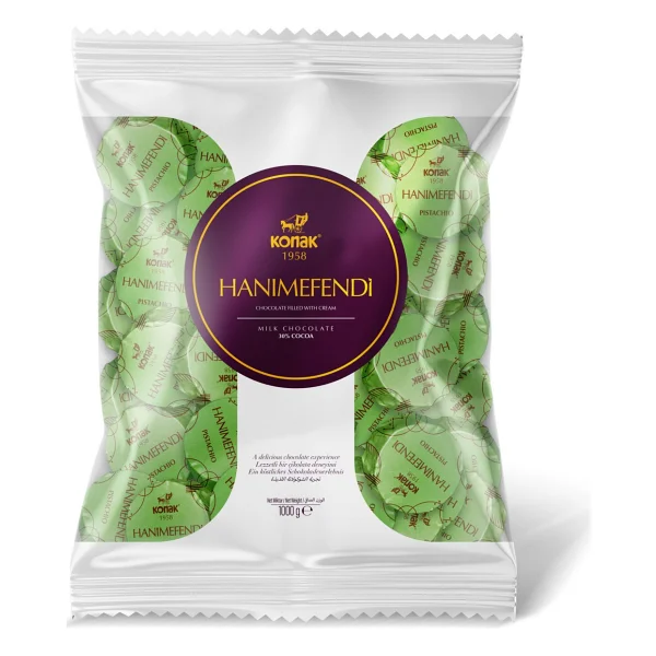 Konak Hanımefendi Antep Fıstığı Parçacıklı & Dolgulu Sütlü Çikolata 1 kg - Görsel 4