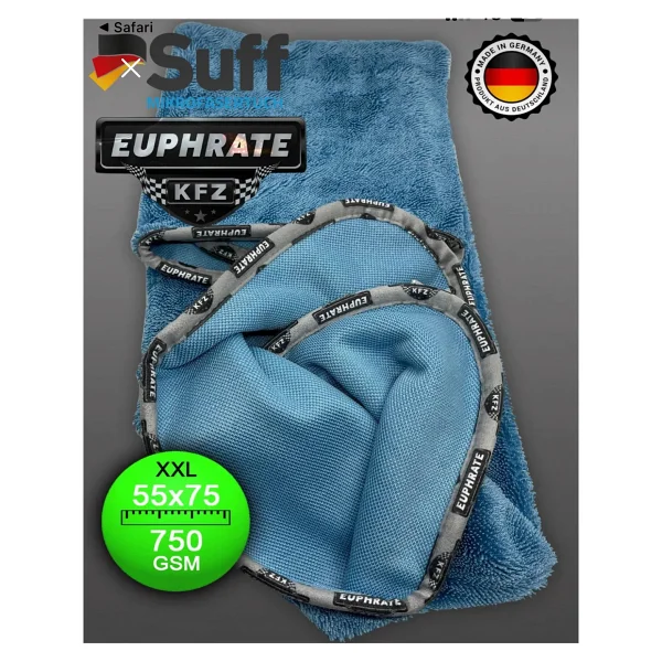 Euphrate Kfz 75X55CM Alman Üretim 750 Gsm Tank Bezi Gri-Mavi Renk 1 Adet - Görsel 3