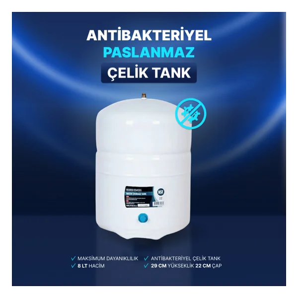 Oxygen Water Pompalı Vontron Membranlı 14 Aşamalı Çelik Su Tanklı Su Arıtma Cihazı - Görsel 4