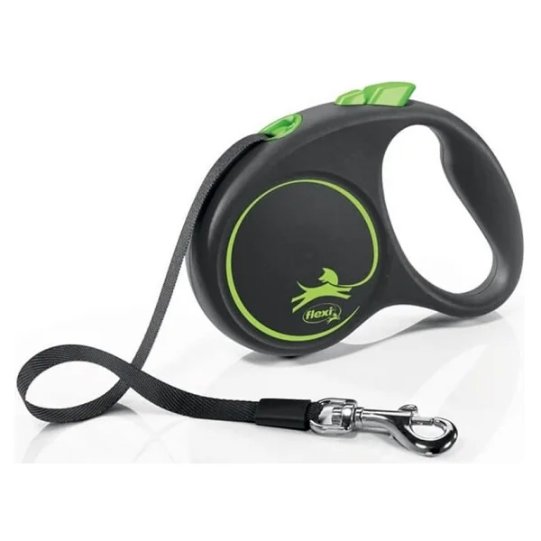 Flexi Black Design Small 5 m Şerit Mavi Otomatik Köpek Gezdirme Tasması - Görsel 6