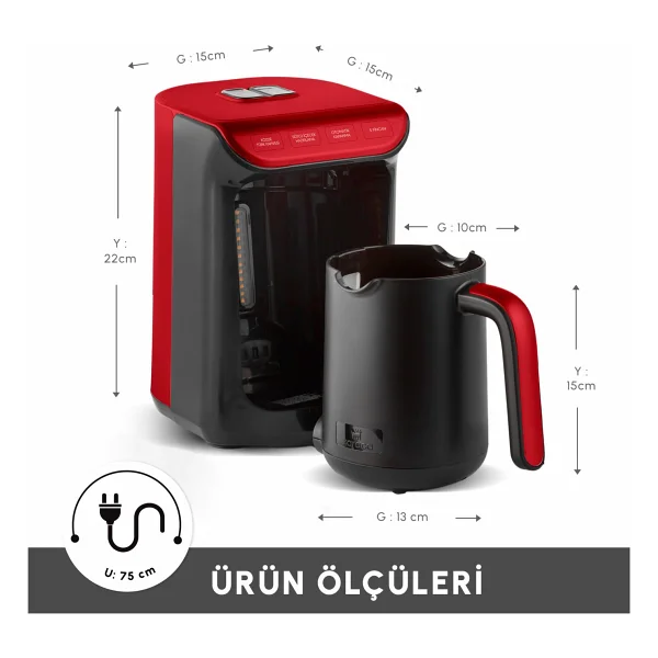 Karaca Hatır Köz Sütlü Imperial Red Türk Kahve Makinesi - Görsel 2