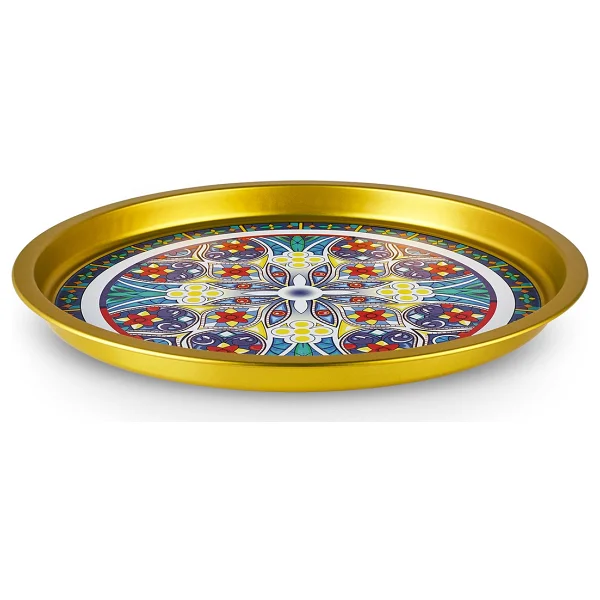 Karaca Napoli Metal Yuvarlak Tepsi 35 cm - Renkli - Görsel 2