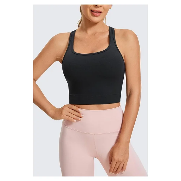 Ghassy Co. Kadın Racerback Running Yoga Egzersiz Fitness Spor Sütyen CRS004 SİYAH L - Görsel 2