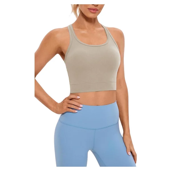 Ghassy Co. Kadın Racerback Running Yoga Egzersiz Fitness Spor Sütyen CRS004 - Bej - XS - Görsel 2