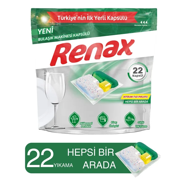 Renax Hepsi Bir Arada Bulaşık Makinesi Tableti 22'li - Görsel 4