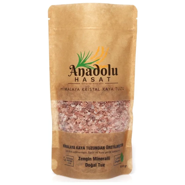 Anadolu Hasat Himalaya Kristal Kaya Tuzu (Granül) 3 Adet 500GR+TUZ Değirmeni 200GR - 1,5 kg - Görsel 2