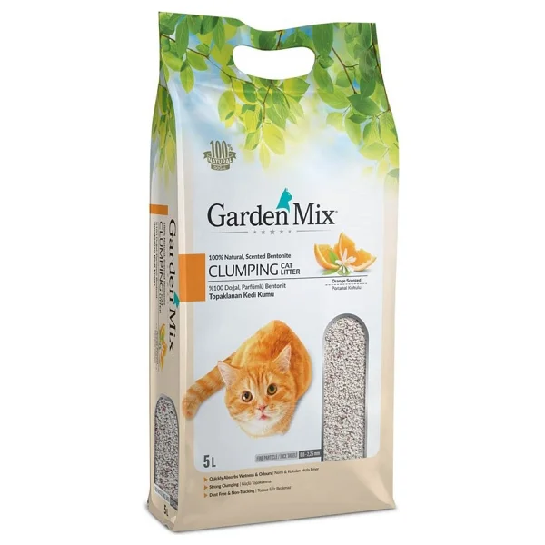 Gardenmix Portakal Kokulu 5 lt İnce Taneli Bentonit Kedi Kumu - Görsel 3