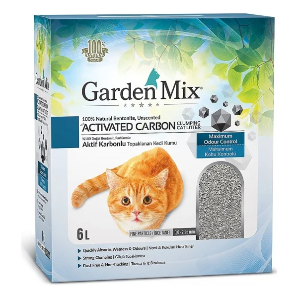 Gardenmix Aktif Karbonlu 6 lt İnce Taneli Bentonit Kedi Kumu - Görsel 4