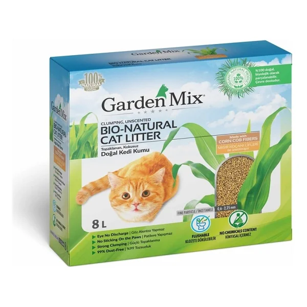 Gardenmix Mısır Lifli 8 lt Topaklanan Kedi Kumu - Görsel 3