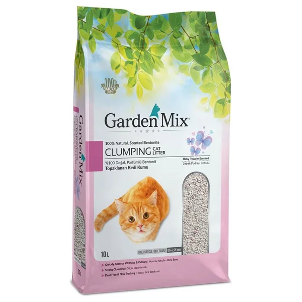 Gardenmix Bebek Pudrası Kokulu 10 lt İnce Taneli Bentonit Kedi Kumu - Görsel 2