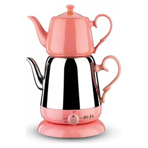 Korkmaz A339-02 Nosta Pembe 2000 W Porselen Demlikli Çay Makinesi - Görsel 2