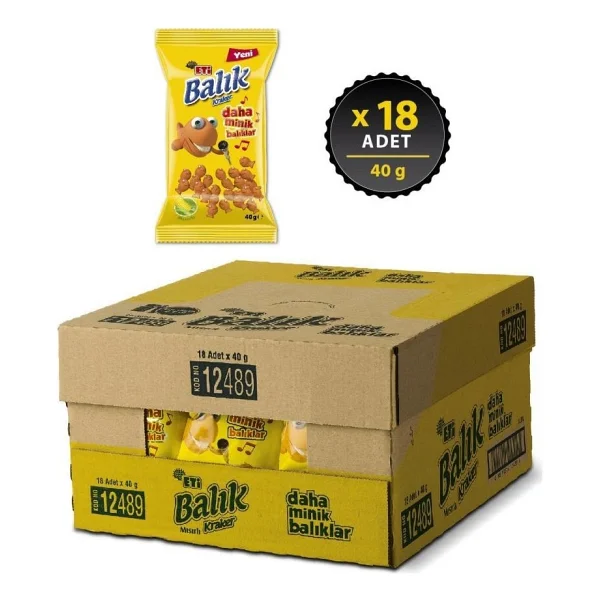 Eti Mısırlı 40 gr 18'li Paket Balık Kraker - Görsel 2