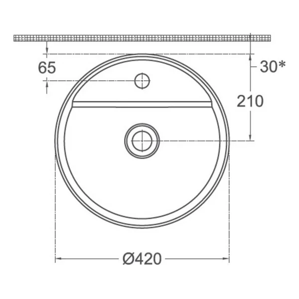 İsvea Infinity 42 cm Antrasit Tezgah Üstü Lavabo - Görsel 2