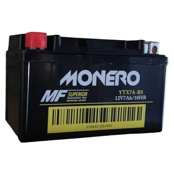Monero 12V 7Ah (Alçak) YTX7A Motosiklet Aküsü Güçlü Performans ve Uzun Ömürlü Kullanım - Görsel 2