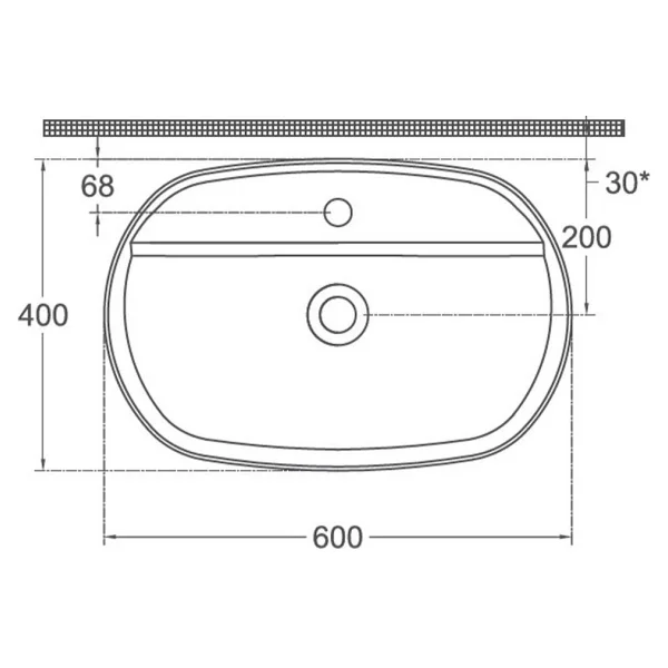 İsvea Infinity 60 cm Antrasit Tezgah Üstü Çanak Lavabo - Görsel 3