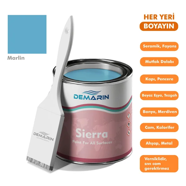 Demarin Her Şeyi Boyayan Sierra Tek Bileşen Fayans, Tezgah, Seramik, Mobilya, Zemin Boyası (Dönüşüm Boyası) - 1 Kg - Çam - Görsel 7