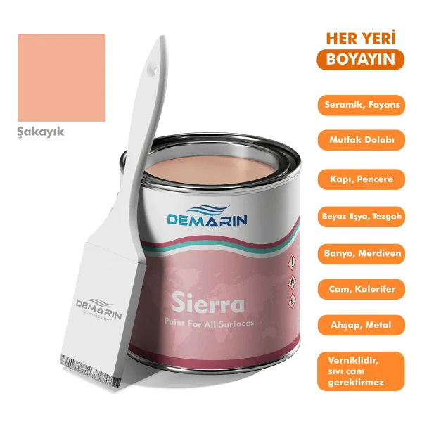 Demarin Her Şeyi Boyayan Sierra Tek Bileşen Fayans, Tezgah, Seramik, Mobilya, Zemin Boyası (Dönüşüm Boyası) - 1 Kg - Çam - Görsel 8