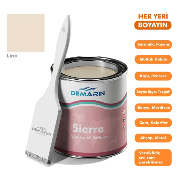 Demarin Her Şeyi Boyayan Sierra Tek Bileşen Fayans, Tezgah, Seramik, Mobilya, Zemin Boyası (Dönüşüm Boyası) - 1 Kg - Çam - Görsel 10