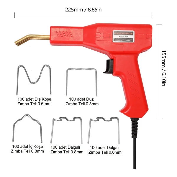 Yate10 Plastik Zımba Teli Kaynak Makinası 100W/220V+500 Adet Tel - Görsel 8