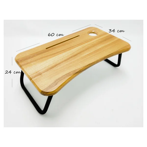 Hastunç Katlanır Portatif Laptop Sehpası Dizüstü Masası - Y: 55 cm D: 40 cm G: 60 cm - Meşe - Görsel 2