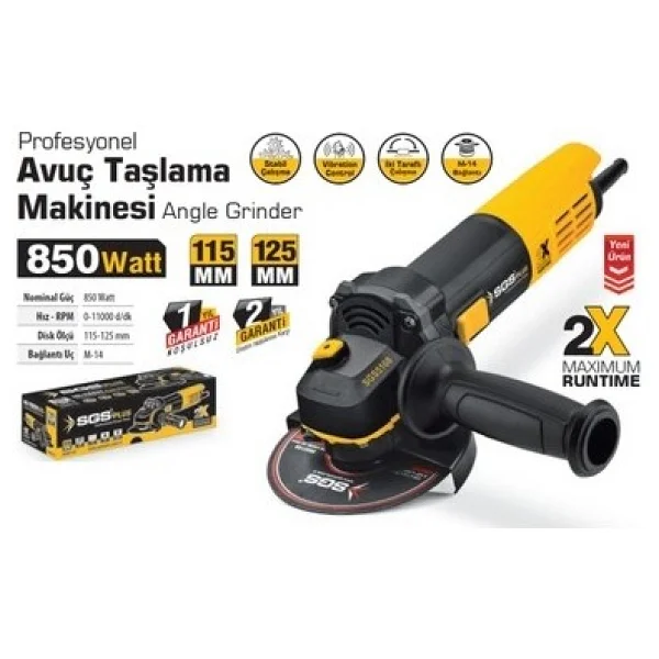 Sgs 5108 850 W 115-125 mm Avuç Taşlama Makinesi - Görsel 2
