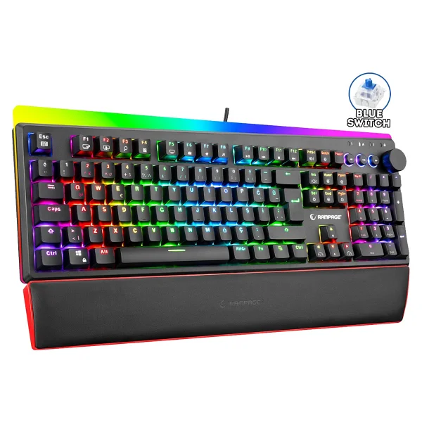Rampage X-Tracer KB-R97 RGB Blue Switch Kablolu Mekanik Oyuncu Klavyesi - Görsel 9