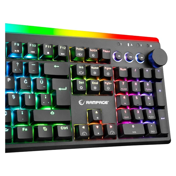 Rampage X-Tracer KB-R97 RGB Blue Switch Kablolu Mekanik Oyuncu Klavyesi - Görsel 3