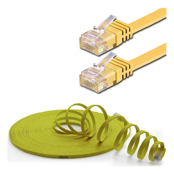 IRENIS CAT6 Yassı Ethernet (Network, LAN) Kablosu Beyaz 5 metre - 5 m - Görsel 8