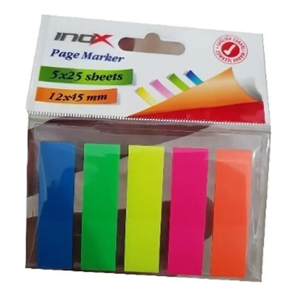 Inox Notes 5 Renk 25 Yaprak Yapışkanlı Not Kağıdı 12 X 45 Mm - Görsel 2