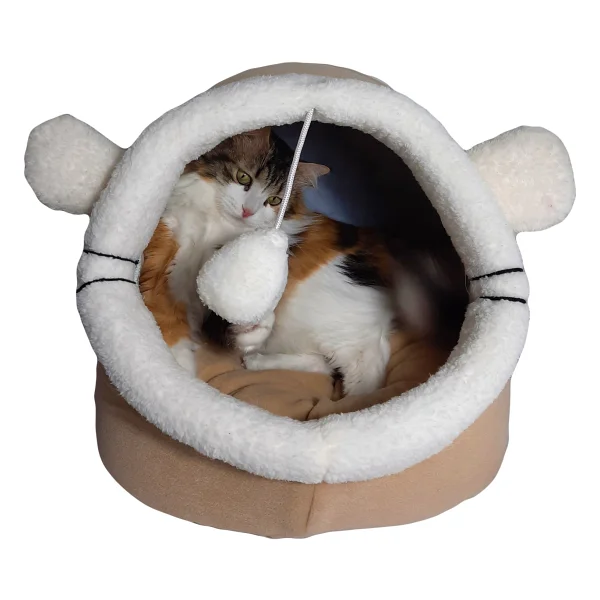 Nerotex 50 cm Kahverengi Kulaklı Alaska Kedi Evi - Görsel 4