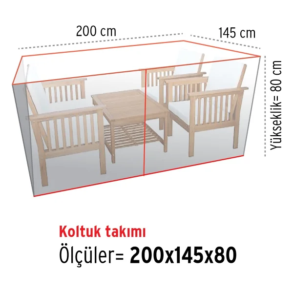 Homaks Şeffaf Polietilen Koltuk Takımı Koruma Örtüsü 200x145 cm - Dayanıklı, Modern ve Kolay Temizlenebilir - Görsel 3