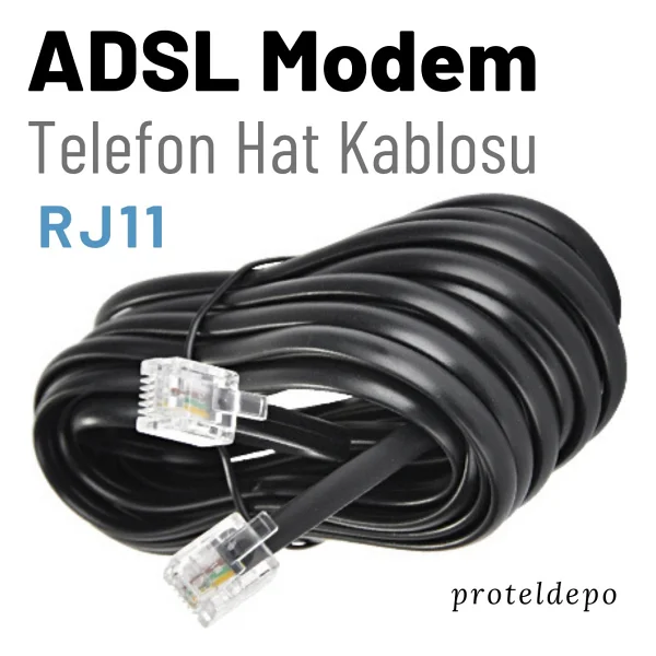 IRENIS ADSL, VDSL Modem Kablosu, 15 metre (Telefon RJ11 Hat Bağlantı Kablosu) - Görsel 2