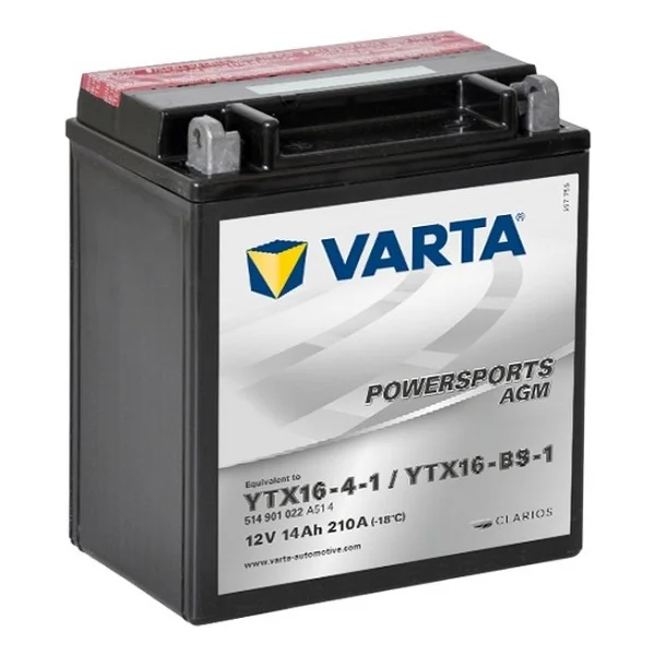Varta Powersports AGM YTX16-BS-1 12 V 14 Ah 210 CCA Motosiklet Aküsü - Görsel 2