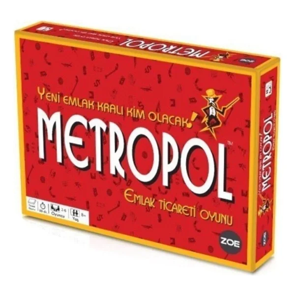 Zoe Metropol Emlak Ticareti Oyunu Eğlenceli Aile Oyunu 2-6 Kişilik Strateji ve Parti Temalı - Görsel 2