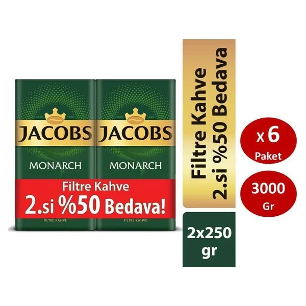 Jacobs Monarch Filtre Kahve 250 gr 8'li - Görsel 4