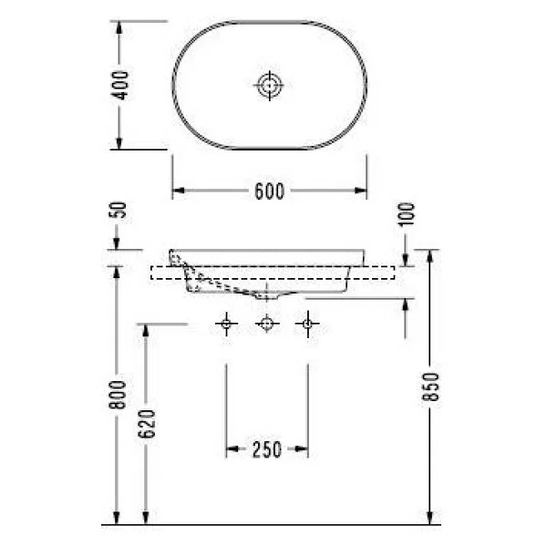 Serel Sapphire SP33DXS110H Tezgah Üstü Lavabo - Görsel 2