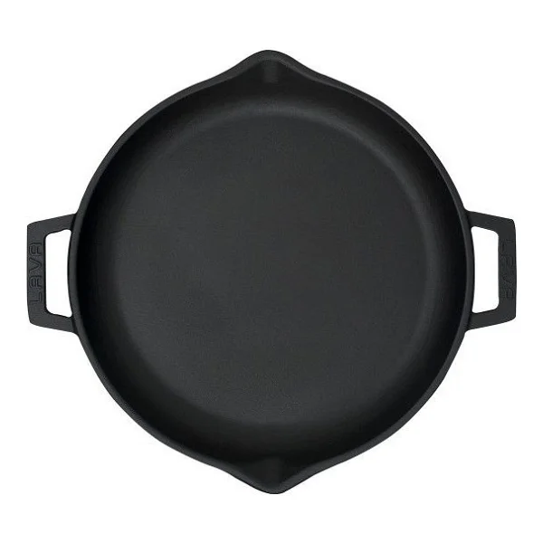 Lava Yuvarlak Metal Kulplu Cam Kapaklı 30 cm Kızartma Tavası - Görsel 3