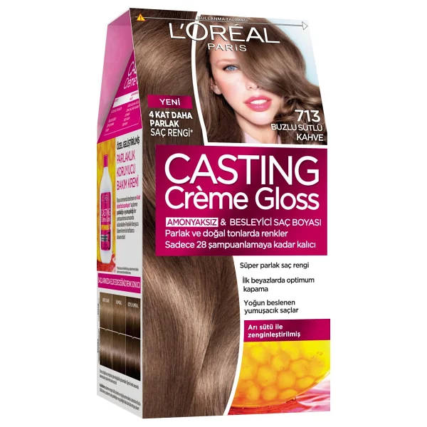 L'Oreal Paris Casting Creme Gloss 713 Buzlu Sütlü Kahve Saç Boyası - Görsel 4