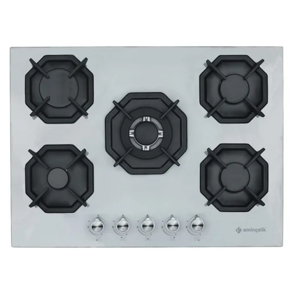 Eminçelik EC-AH 2250 BW WG70 SNG Wok Gözlü Beyaz Cam Ankastre Ocak - Görsel 5