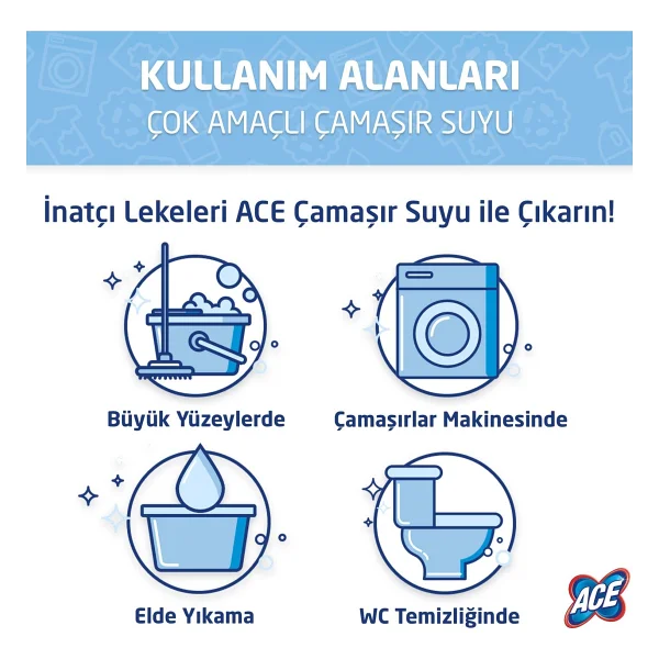 Ace çamaşır Suyu Normal 17,2 kg (4,3 kg x 4) - 100 ml - Görsel 3