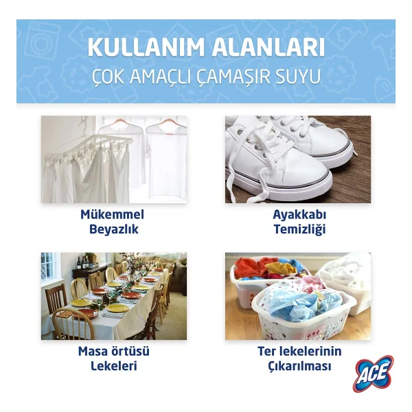 Ace çamaşır Suyu Normal 17,2 kg (4,3 kg x 4) - 100 ml - Görsel 4
