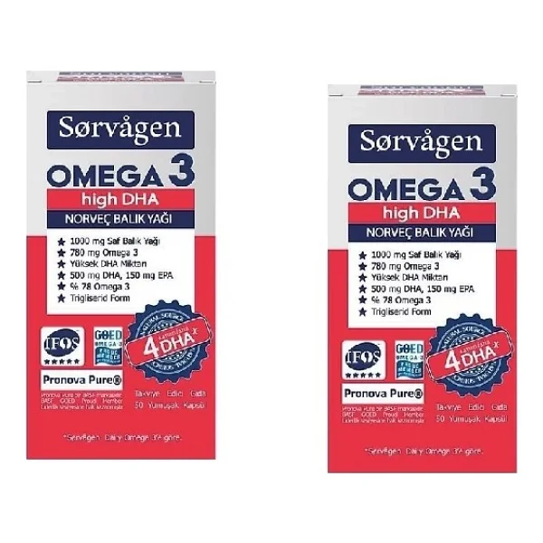 Sorvagen Omega 3 High DHA Norveç Balık Yağı 50 Kapsül 2'li - Görsel 2